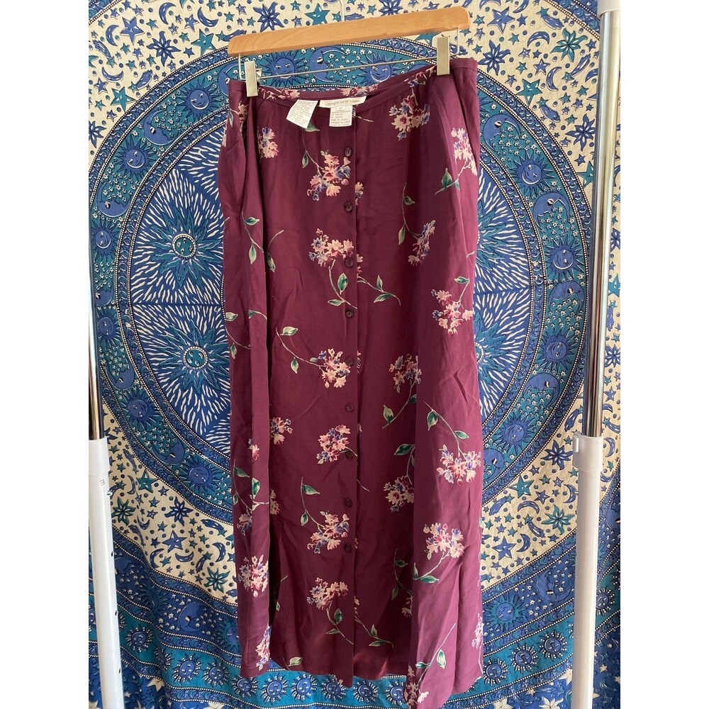 100% mulberry silk Floral Skirt